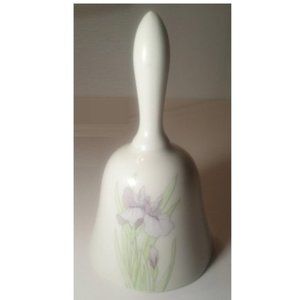 White with Light Purple Iris's - Porcelain Bell